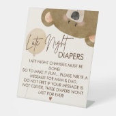 かわいいクマ私たちは良く待つことができジェンダー赤ちゃんシャワー 台座サイン (正面)