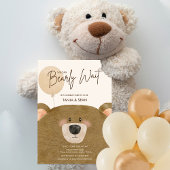 かわいいクマ私たちは良く待つことができジェンダー赤ちゃんシャワー 招待状