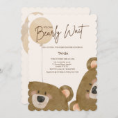 かわいいクマ私たちは良く待つことができジェンダー赤ちゃんシャワー 招待状 (正面/裏面)