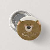 かわいいクマ私たちは良く待つことができジェンダー赤ちゃんシャワー 缶バッジ (正面&裏面)