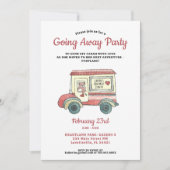 かわいいクマ移動トラック遠くにパーティー 招待状 (正面)
