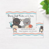 かわいいクマ編み物針糸ギフトラベルカード (デスク)