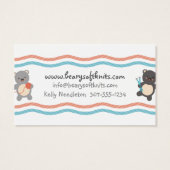 かわいいクマ編み物針糸ギフトラベルカード (裏面)