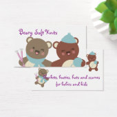 かわいいクマ編み物針糸ギフトラベルカード (デスク)