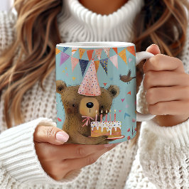 かわいいクマ誕生日マグカップ、誕生日ギフト子供へ コーヒーマグカップ