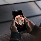 かわいいクマ赤いハートバレンタインデー子供へ シーズンカード