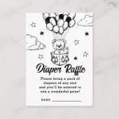 かわいいクマ赤ちゃんシャワーおむつラッフルエンクロージャカード プレイスカード (正面)