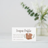 かわいいクマ赤ちゃんシャワーおむつラッフルチケット エンクロージャーカード (スタンド正面)