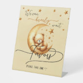 かわいいクマ赤ちゃんシャワーの好意を待つことができる 台座サイン (正面)