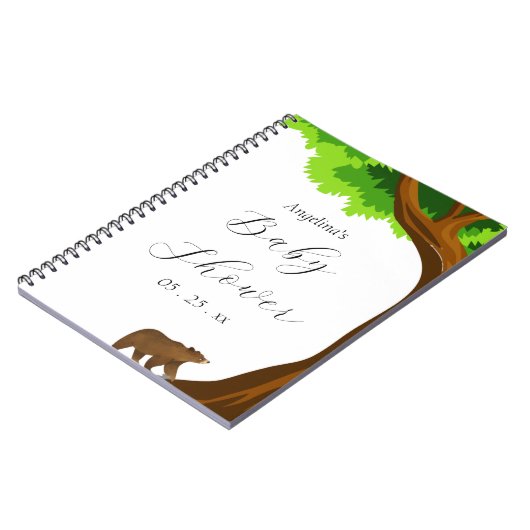 かわいいクマ赤ちゃんシャワーギフトリストノート ノートブック (左側)