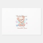 かわいいクマ赤ちゃんシャワーパーソナライズされたラッピング紙 ラッピングペーパーシート (正面)