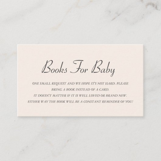 かわいいクマ赤ちゃんシャワーブックリクエスト赤面ピンク エンクロージャーカード (正面)