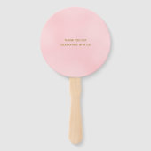 かわいいクマ赤面ピンク緑の女の子ベビーシャワー ハンドファン (裏面)