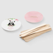 かわいいクマ赤面ピンク緑の女の子ベビーシャワー ハンドファン (組立なし)