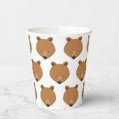 かわいいクマ顔柄の動物 紙コップ (左)