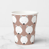 かわいいクマ顔柄アニマル紙カップ 紙コップ (裏面)