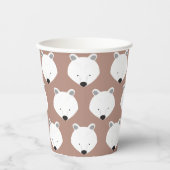 かわいいクマ顔柄アニマル紙カップ 紙コップ (正面)