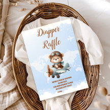 かわいいクマ飛行機アドベンチャーおむつラッフル開始