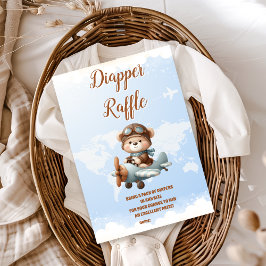 かわいいクマ飛行機アドベンチャーおむつラッフル開始 エンクロージャーカード