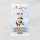 かわいいクマ飛行機アドベンチャーがベビーの本を読む エンクロージャーカード (正面)