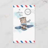 かわいいクマ飛行機アドベンチャー開始おむつラッフル エンクロージャーカード (裏面)