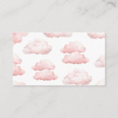 かわいいクマ飛行機ピンクの女の子おむつラッフル エンクロージャーカード (裏面)