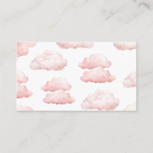 かわいいクマ飛行機ピンクの女の子おむつラッフル エンクロージャーカード (裏面)