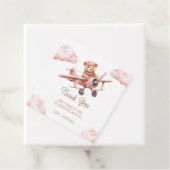 かわいいクマ飛行機ピンクの女の子ベビーシャワーありがとう フェイバータグ (インサイチュ)