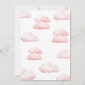 かわいいクマ飛行機ピンクの女の子ベビーシャワー 招待状 (裏面)