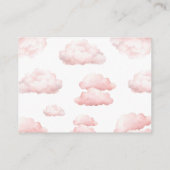 かわいいクマ飛行機ピンク色の女の子の本ベビー エンクロージャーカード (裏面)