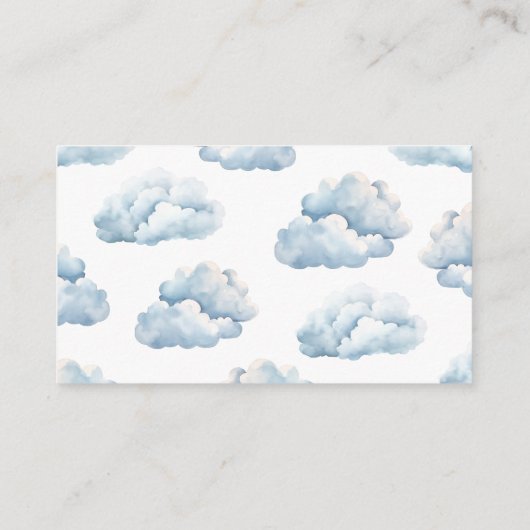 かわいいクマ飛行機ブルーボーイおむつラッフル エンクロージャーカード (裏面)