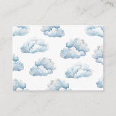 かわいいクマ飛行機青い少年のベビー エンクロージャーカード (裏面)