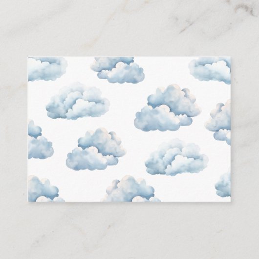 かわいいクマ飛行機青い少年のベビー エンクロージャーカード (裏面)