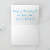 かわいいクマ魚釣り漫画イラストレーション カード (内部)