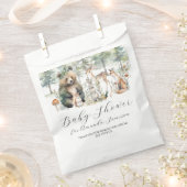 かわいいクマ鹿リス森林動物の赤ちゃんシャワー フェイバーバッグ (クリップ留めされた状態)