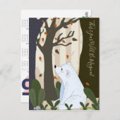 かわいいクマ2025年予定表はがき ポストカード (正面/裏面)