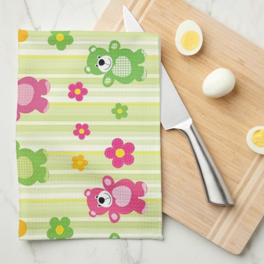 かわいいクマ キッチンタオル (四つ折り)