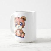 かわいいクマ クール テディ ポジティブ コーヒーマグカップ (正面左)