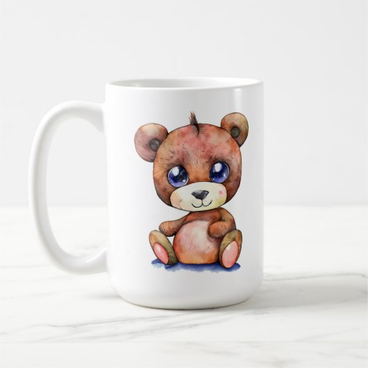 かわいいクマ クール テディ ポジティブ コーヒーマグカップ (左)