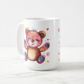 かわいいクマ クール テディ ポジティブ コーヒーマグカップ (正面左)
