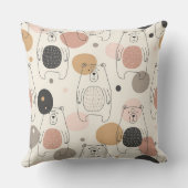 かわいいクマ - ソフトパステル ウッドランド (3) クッション (裏面)