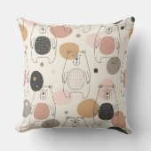 かわいいクマ - ソフトパステル ウッドランド (3) クッション (正面)