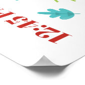 かわいいクマ&フラワーベビーガール誕生レコード統計 ポスター (角)