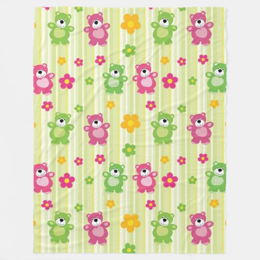 かわいいクマ フリースブランケット (正面)