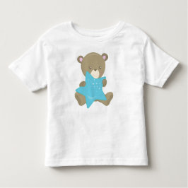 かわいいクマ、ベビークマ、小さなクマ、星を持つクマ トドラーTシャツ