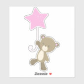 かわいいクマ、小さなクマ、バルーン付きクマ、スター シール (シート)