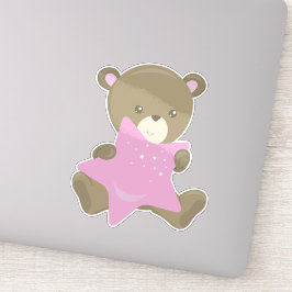 かわいいクマ、小さなクマ、ベビークマ、クマと星 シール