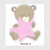 かわいいクマ、小さなクマ、ベビークマ、クマと星 シール (シート)