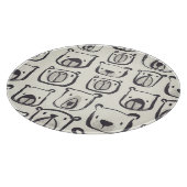 かわいいクマ、手で描かれたシームレスなパターン。 カッティングボード (角)