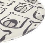 かわいいクマ、手で描かれたシームレスなパターン。 カッティングボード (角)